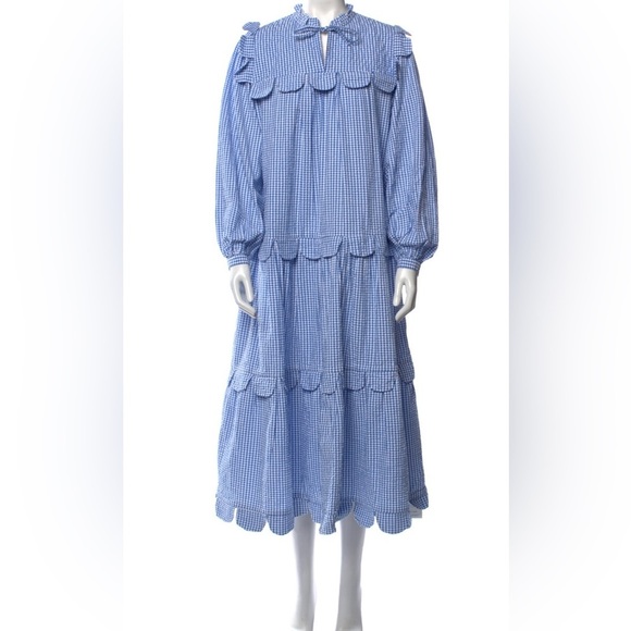 NWT Anthropologie Stella Nova Plaid Print Long Dress - Picture 2 of 6